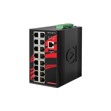 Antaira 16-Port Industrial Gigabit PoE+ Light Layer 3 Managed Ethernet Switch LMP-1600G-T